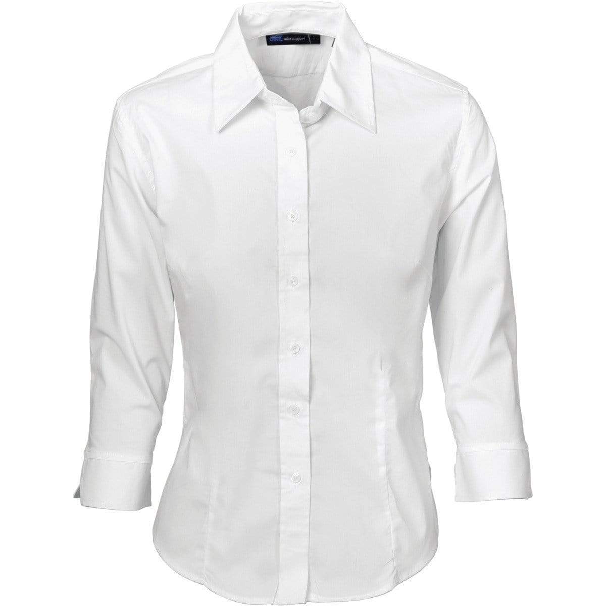 Dnc Workwear Ladies Premier Stretch Poplin 3/4 Sleeve Business Shirt - 4232 Corporate Wear DNC Workwear White 6 